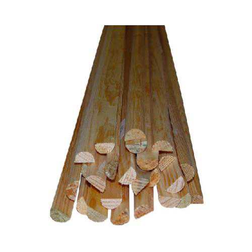 Alexandria Moulding Half Round Moulding Pine 3/8 in. H x 11/16 in. W x 8 ft. D