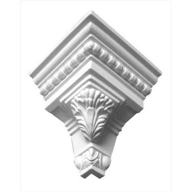 American Pro Decor 5APD10099 5.25 in. Acanthus Leaf Corbel With Egg And Dart Crown Moulding Outside Corner