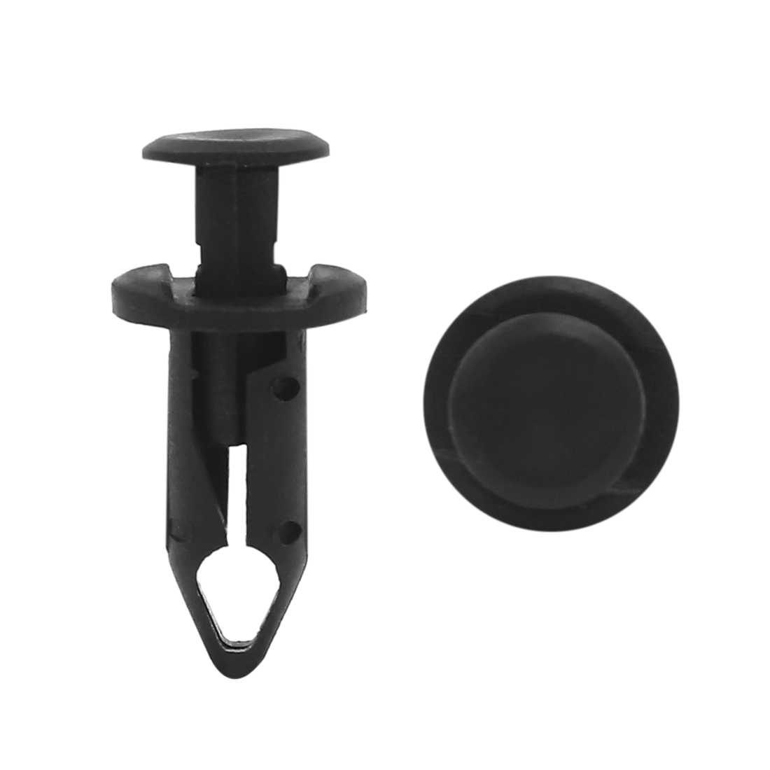 100 Pcs Black Plastic Push Type Rivet Retainer Fastener Pin Clips for Car Auto