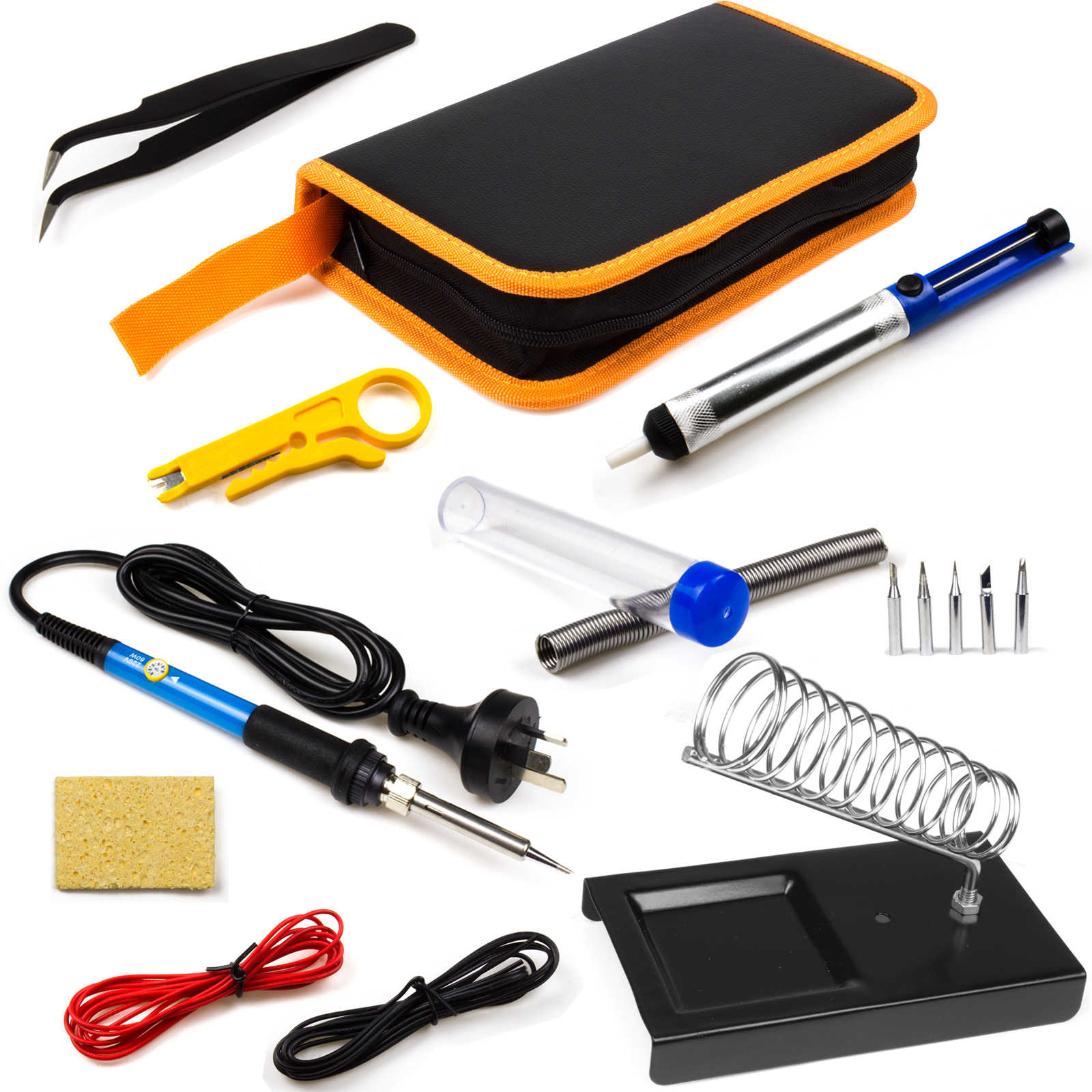 Pro Electric Soldering Iron Multimeter Tool Set Adjustable Temperature Welding Kit W/ Kit Bag