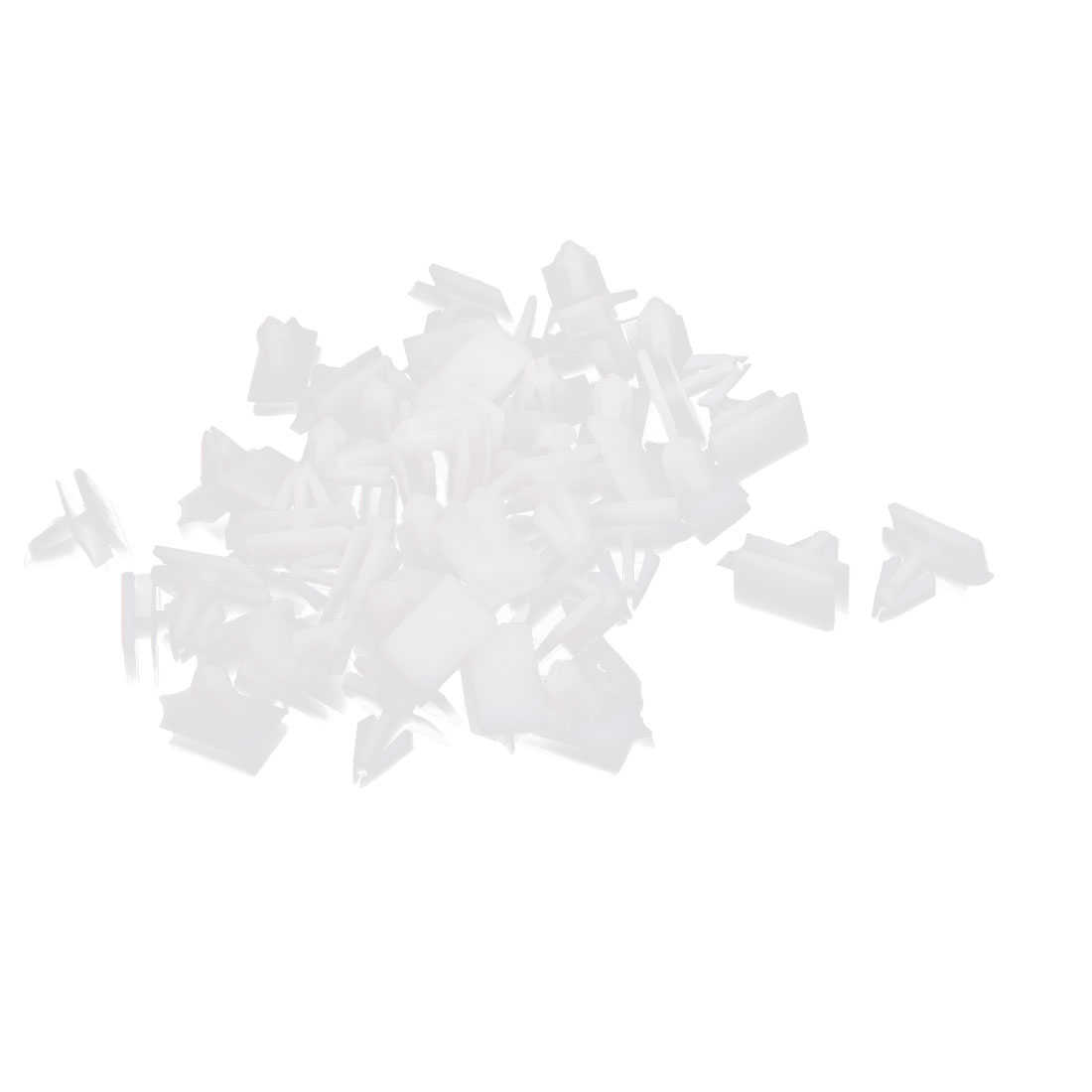 50 Pcs White Plastic Rivet Fastener Mud Flaps Bumper Clips 13mm x 11mm x 7mm