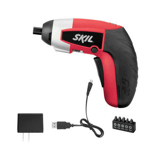Skil 2354-07 4V Max Cordless Lithium-Ion Palm-Sized Screwdriver and 5-Piece Bit Set