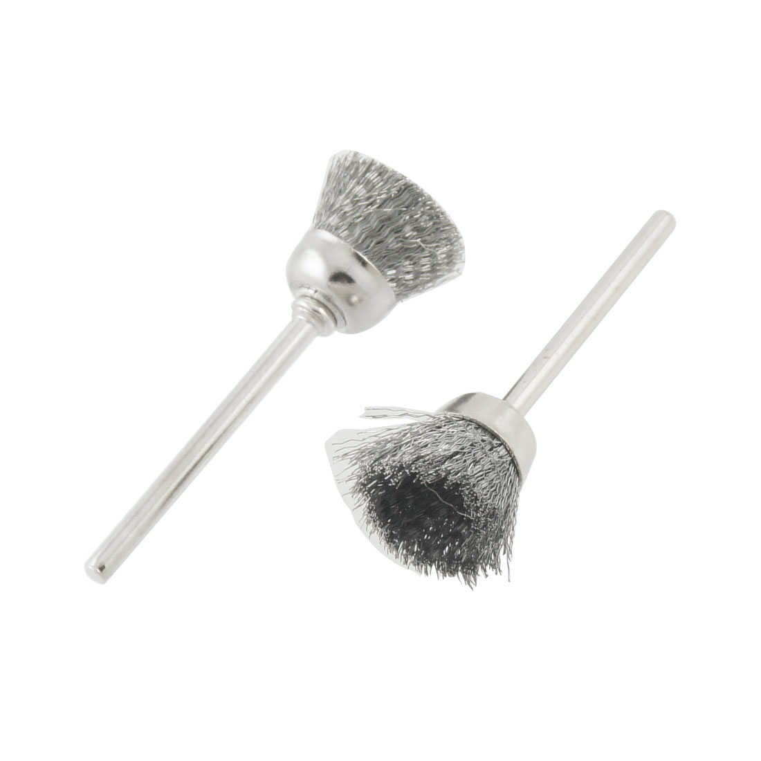 Unique Bargains 2 x 3mm Mandrel 17mm Dia Rotary Tool Steel Wire Cup Brush Brushes