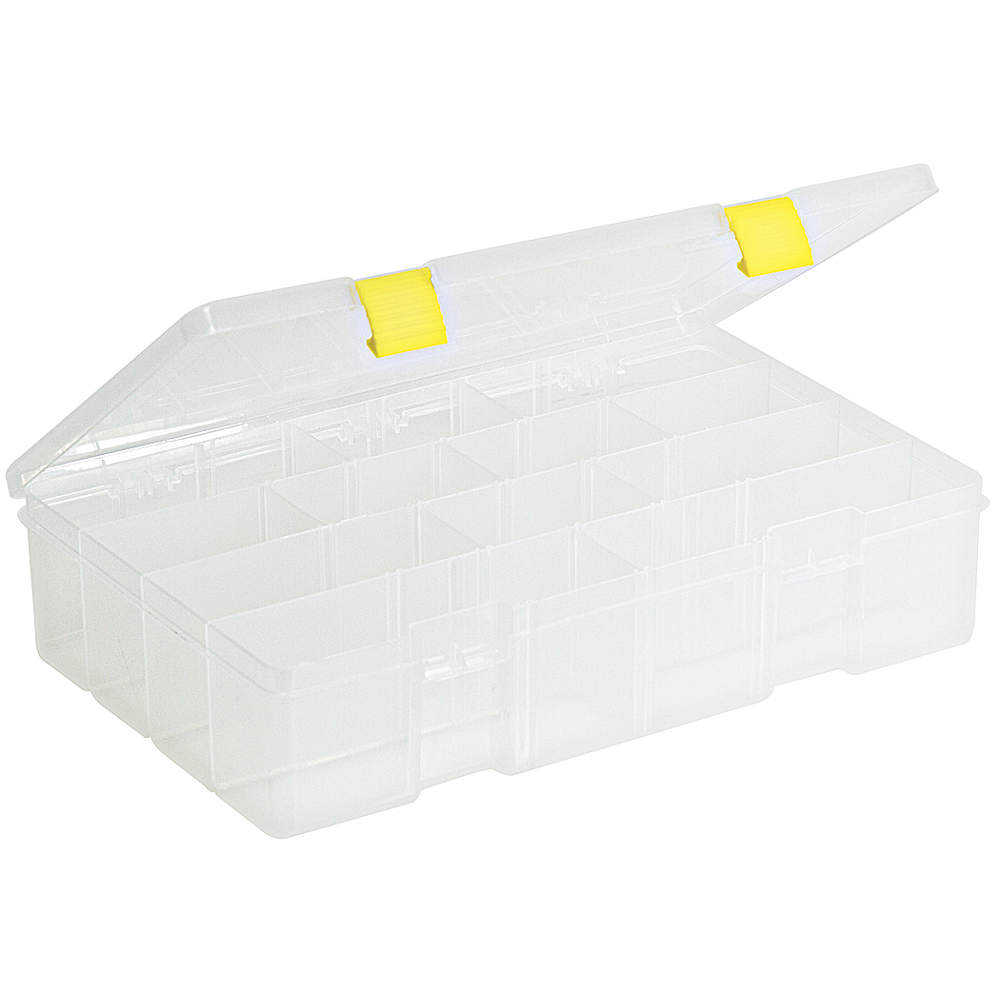 PLANO MOLDING Compartment Box, 4 to 15 Compartmnt, Clear 2-3730-05