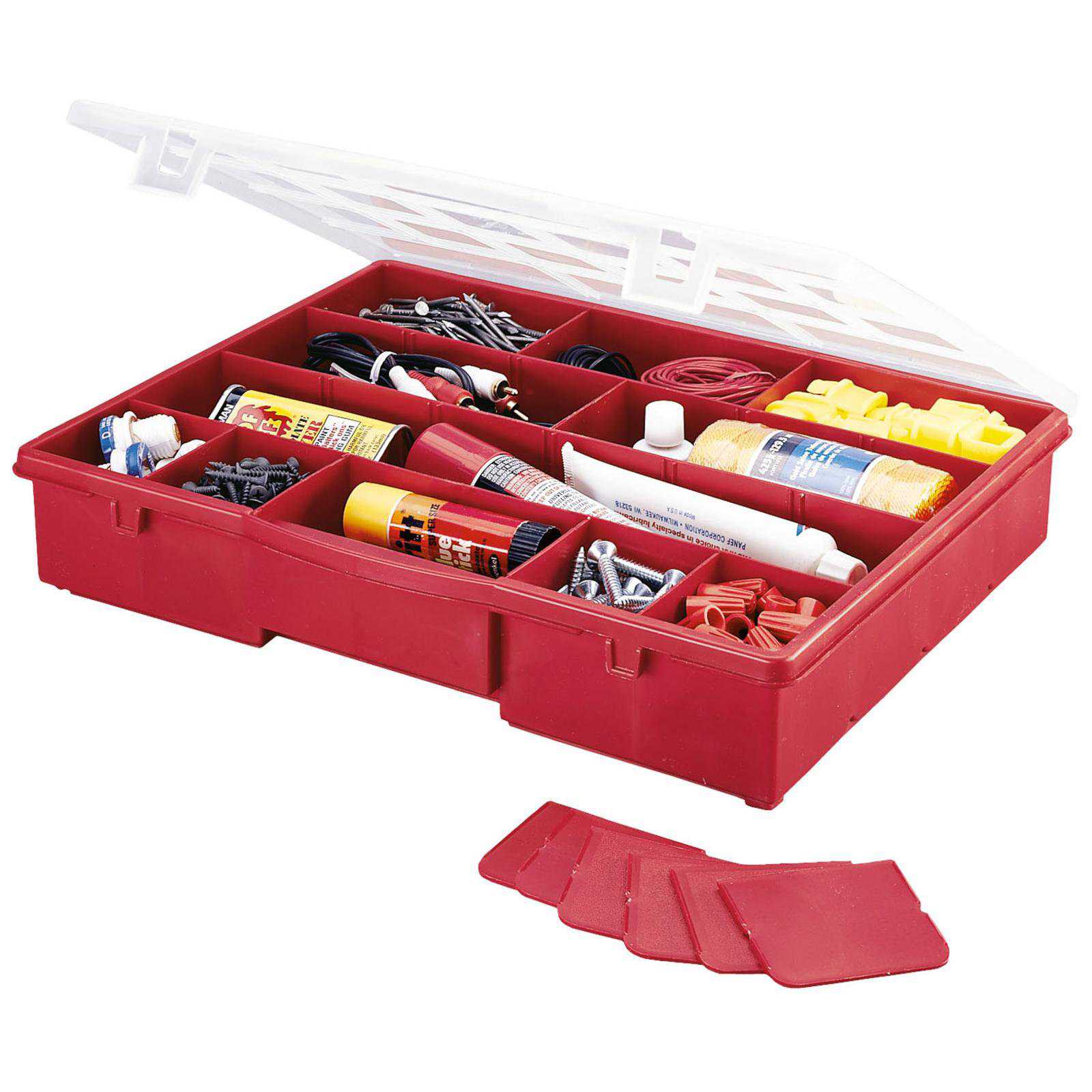 Stack-On 17 Compartment Storage Box (Red)