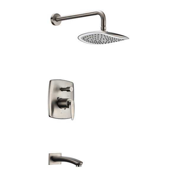 ANZZI Tempo Series 1-handle 1-spray Tub and Shower Faucet in Brushed Nickel