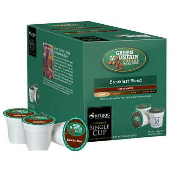 Keurig Green Mountain Coffee Breakfast Blend K-Cups, 18 Count